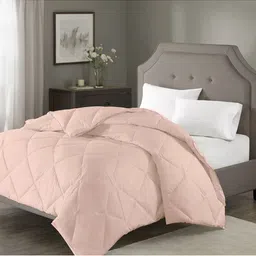 RAZZAI Peach-Coloured Geometric Microfiber AC Room 150 GSM Double Bed Comforter-46