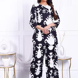 Kaftanize Women Ethnic Motifs Printed Regular Pure Cotton Kurti with Pyjamas-picture-9
