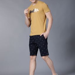 HIGHLANDER Men Navy Blue Printed Slim Fit Regular Shorts-image-57