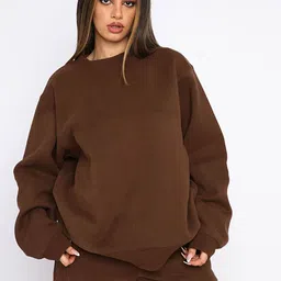 LULU & SKY Relaxed Fit Crew-Neck Sweatshirt with High-Rise Shorts Co-Ords-picture-45