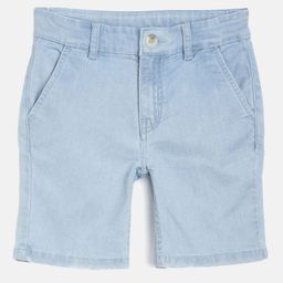 Cherry Crumble Boys Blue Solid Cotton Denim Shorts-image-32