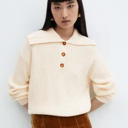 MANGO Women Above The Keyboard Collar Pullover-20