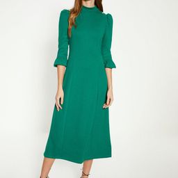 OASIS Puff Sleeves A-Line Midi Dress-image-47