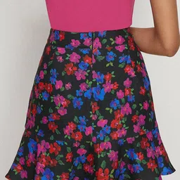 OASIS Floral Printed Flippy Mini A-Line Skirt-image-11