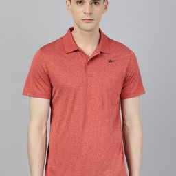 Reebok Men Rust Red Solid Windsurfer Training Polo T-Shirt-12