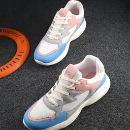 HRX by Hrithik Roshan Women White & Blue Mesh Running Sports Shoes-23