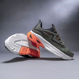 Red Tape Men Olive Green Mesh Walking Shoes-19