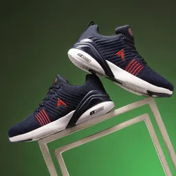Action Men Navy Blue Mesh Running Shoes-picture-18