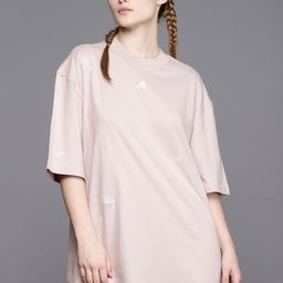 ADIDAS Logo Embroidered Drop-Shoulder Longline Relaxed Sports T-shirt-picture-18