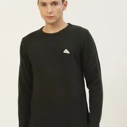 Monte Carlo Men Olive Green Self Design Sweater-15