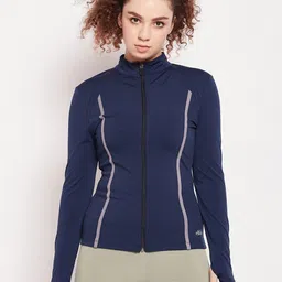 ATHLISIS Reflective Strip Mock Collar Long Sleeves Dry Fit Training or Gym Sporty Jacket-40