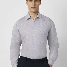Van Heusen Micro Ditsy Printed Cotton Opaque Formal Shirt-image-14