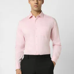 Van Heusen Textured Spread Collar Pure Cotton Formal Shirt-image-49