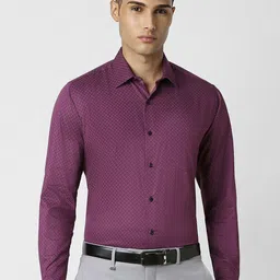 Van Heusen Men Spread Collar Solid Printed Cotton Casual Shirt-image-58