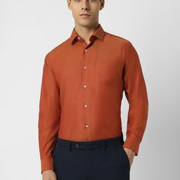 Van Heusen Regular Fit Textured Pure Cotton Formal Shirt-image-96