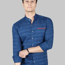 FUBAR Horizontal Striped Slim Fit Casual Shirt-image-50