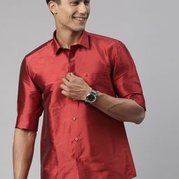 TATTVA Men Red Slim Fit Casual Shirt-image-97
