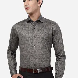 JB STUDIO Floral Printed Cotton Slim Fit Formal Shirt-image-12