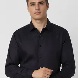 V Dot Men Spread Collar Floral Printed Cotton Formal Shirt-image-21