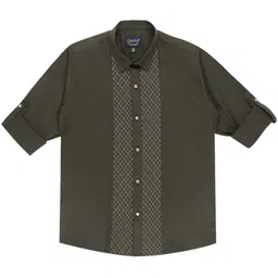 CAVIO Boys Comfort Spread Collar Roll-Up Sleeves Cotton Casual Shirt-image-25