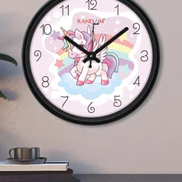 RANDOM Baby Unicorn Pink & Purple Printed Contemporary Wall Clock-23