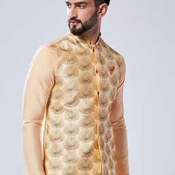 KISAH Embroidered Woven Nehru Jacket-14