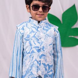 VASTRAMAY Printed Pure Cotton Woven Nehru Jacket-51