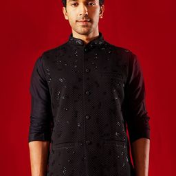 SHRESTHA BY VASTRAMAY Embellished Woven Nehru Jacket-picture-50