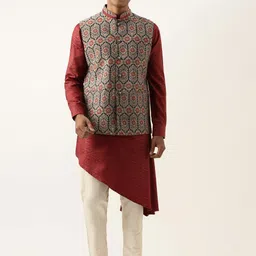 TheEthnic.Co Ethnic Motifs Printed Nehru Jacket-picture-43