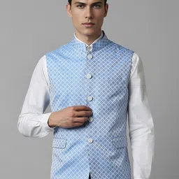 Louis Philippe Printed Slim-Fit Nehru Jacket-picture-43