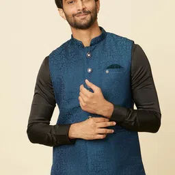 Manyavar Woven Design Brocade Nehru Jacket-15