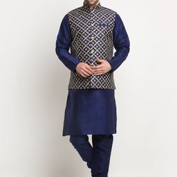 KRAFT INDIA Regular Kurta with Churidar & Nehru Jacket-picture-40