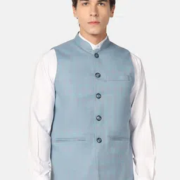 TAHVO Checked Formal Nehru Jacket-image-67