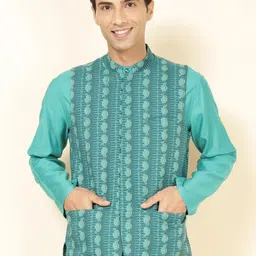 Fabindia Printed Cotton Nehru Jacket-image-43