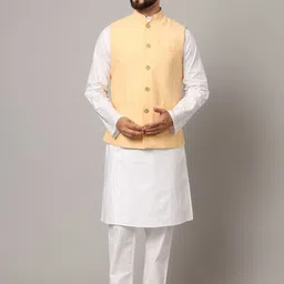 Latest Chikan Garments Striped Woven Nehru Jacket-33