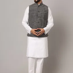 Latest Chikan Garments Striped Woven Nehru Jacket-picture-32