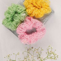 LAIDA Set of 3 Organza Ponytail Scrunchies-26