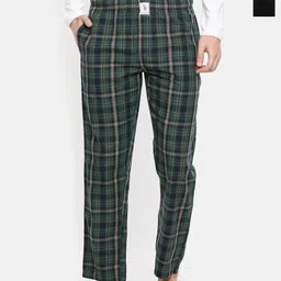 U.S. Polo Assn. Pack of 2 Men Checked Mid-Rise Pure Cotton Straight Lounge Pants-image-73