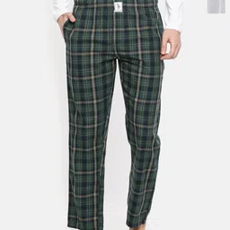U.S. Polo Assn. Pack of 2 Men Checked Mid-Rise Pure Cotton Straight Lounge Pants-image-20