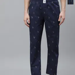 U.S. Polo Assn. Pack of 2 Printed Mid-Rise Cotton Straight Lounge Pants-picture-37
