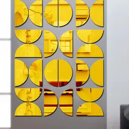 Wall1ders Gold Toned  24 Pieces Acrylic Mirror Wall Stickers-image-99