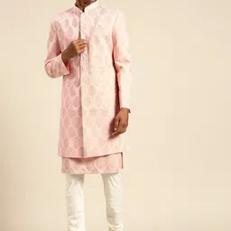 KISAH Printed Cotton Sherwani Set-image-13
