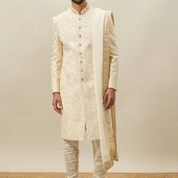 Twamev Embroidered Mandarin Collar Sherwani-image-74