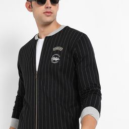 Campus Sutra Striped Windcheater Cotton Tailored Jacket-24