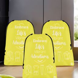 Kuber Industries Yellow & white 3 Pieces Regular Shoes Organiser Organisers-7