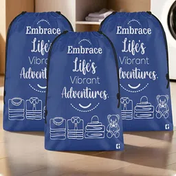 Kuber Industries Blue & white 3 Pieces Regular Shoes Organiser Organisers-46