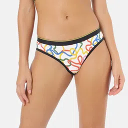 bummer Women White Micro Modal String Theory Printed Mid-Rise Bikini Briefs-picture-53