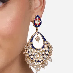 Zaveri Pearls Gold-Plated Stones & Beads-Studded Contemporary Chanbalis-33