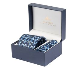Alvaro Castagnino Men Blue & Black Printed Microfiber Accessory Gift Set-image-92
