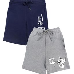Tom & Jerry by Wear Your Mind Boys Pack of 2 Grey & Navy Blue Tom & Jerry Printed Shorts-14